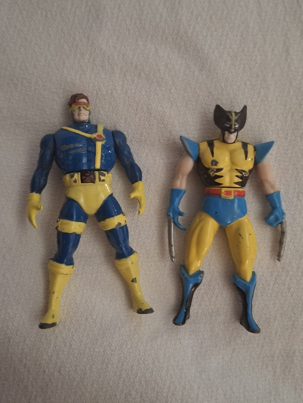 Vintage 1994 Marvel X- Men Wolverine & Cyclops Die-Cast Metal Figures By Toy Biz